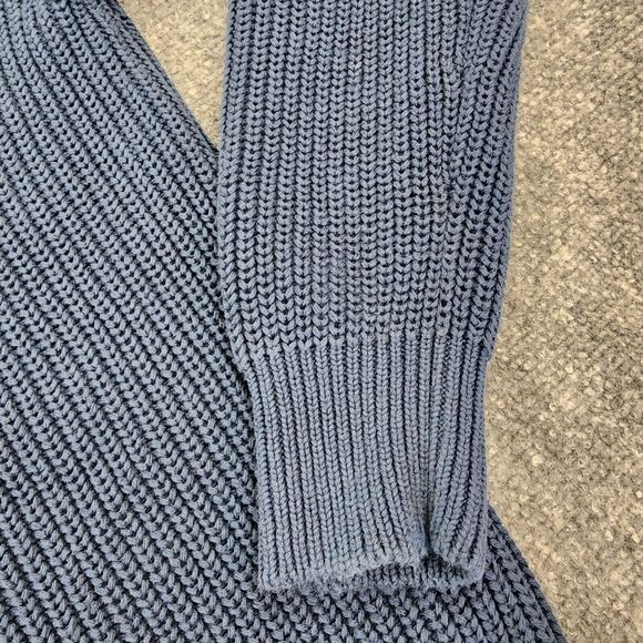 LL Bean Sweater Men Large Blue Full Zip Long Sleeve Ribbed Knit Mock Neck Casual - Picture 14 of 15